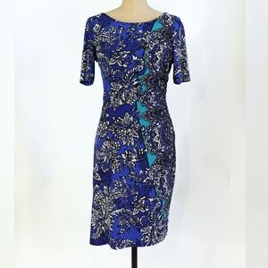 Jones New York blue floral bodycon dress